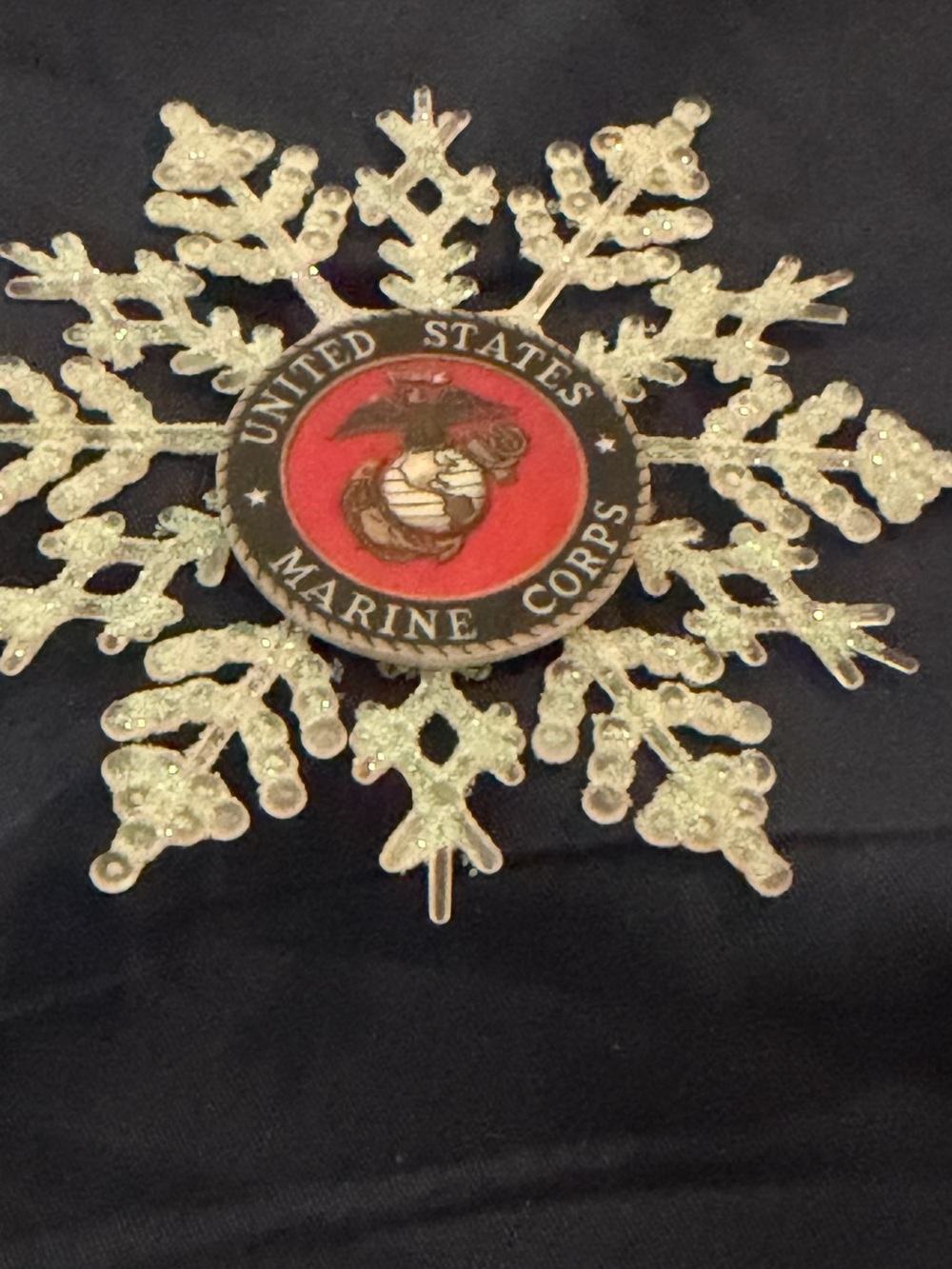United States Marine Corps Red & Gold Snowflake Ornament Jacket Accent